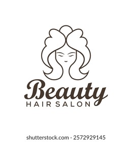 women hair stylist salon logo