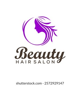 women hair stylist salon logo