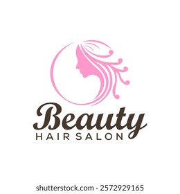 women hair stylist salon logo