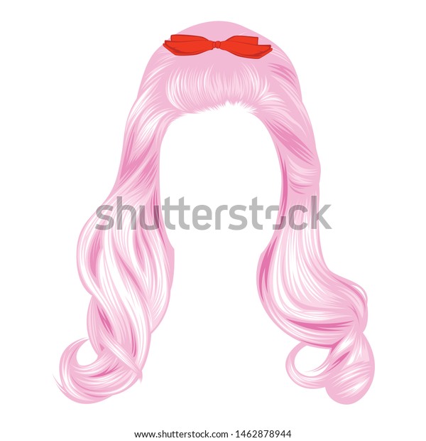 Women Hairstyles Long Hair Bright Colors Royalty Free Stock Image