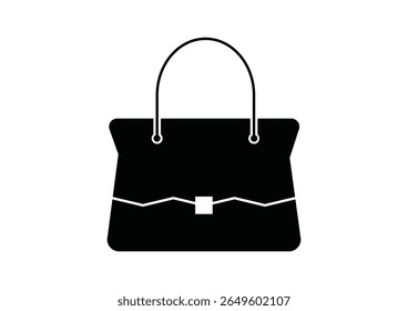 Women Hand Bag Flat Icon Vector. Elegant Woman's Handbag Icon vector isolated on white background.