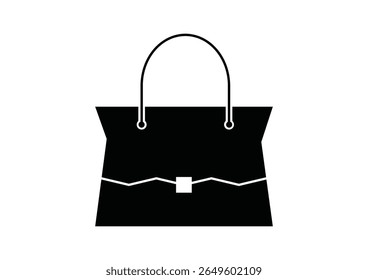 Women Hand Bag Flat Icon Vector. Elegant Woman's Handbag Icon vector isolated on white background.
