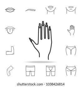 Women hand icon. Detailed set of human body part icons. Premium quality graphic design. One of the collection icons for websites, web design, mobile app on white background