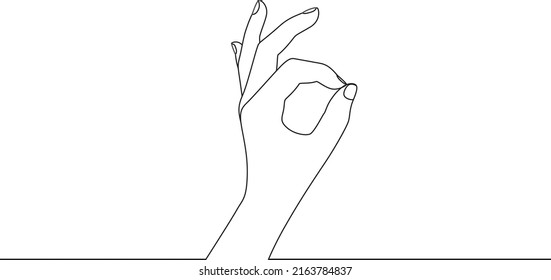 Women hand one-line art. vector illustration 