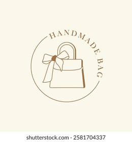 Women handbag minimalist Logo. Handmade bag.