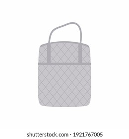 Women handbags vector cartoon icon isolated on a white background. Fashion handbag with grey color. Design of the ladies handbag for daily outfit. Flat style, vector illustration