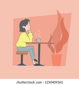 women hanging out at the cafe