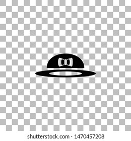 Women hat. Black flat icon on a transparent background. Pictogram for your project