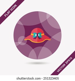 Women hat flat icon with long shadow,eps10