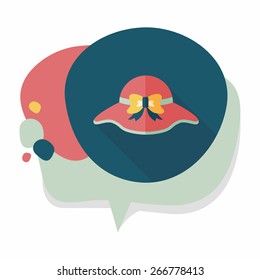 Women hat flat icon with long shadow,eps10