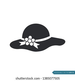 Women Hat Icon Vector Template Flat Design