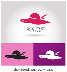 Women Hat Logo. Symbol & Icon Vector Template.