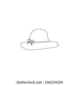 women hats. simple flat vector icon illustration. outline line symbol - editable stroke