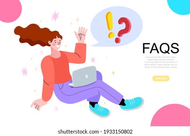 Frauen haben Fragen und lösen Probleme. Online Support Center. Häufig gestellte Fragen Konzept. Vektorgrafik-Illustration.