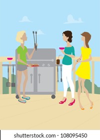 Women Having BBQ