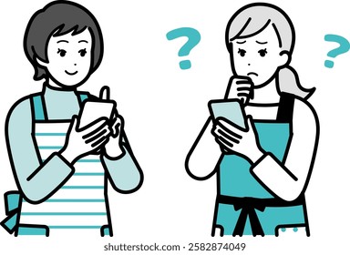 Women having a conversation while holding a cell phone.