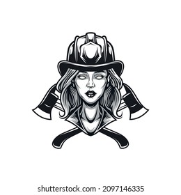 Women Head Mascot Logo Design