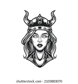 Women Head Mascot Logo Design
