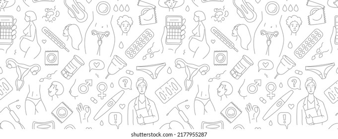Women Health Hygiene Contraception Seamless Background Stock Vector Royalty Free 2177955287 4459