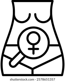 Women Health Icon Line Vector Illustration