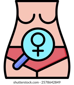 Women Health Icon Lineal Color Vector Illustration