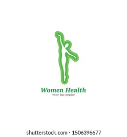 Women Health Logo Template Design. Silhouette of a slender young woman. Fitness and wellness