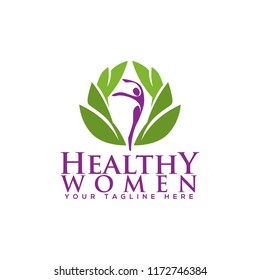 Women Healthy  Sports, health, spa, beauty logo. Woman silhouette, Spa salon logo.