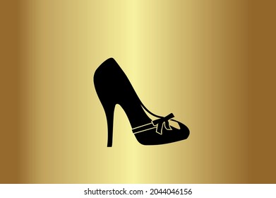 Women Heel Shoe Basic and elegant minimal artistic design in Green initial based Icon logo-vector