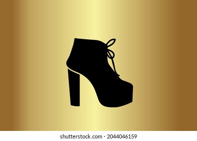Women Heel Shoe Basic and elegant minimal artistic design in Green initial based Icon logo-vector