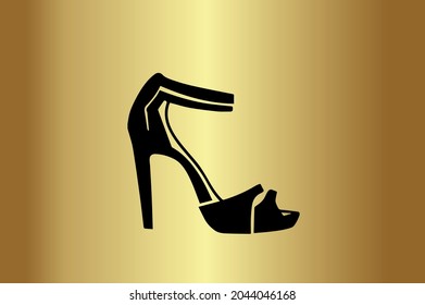 Women Heel Shoe Basic and elegant minimal artistic design in Green initial based Icon logo-vector