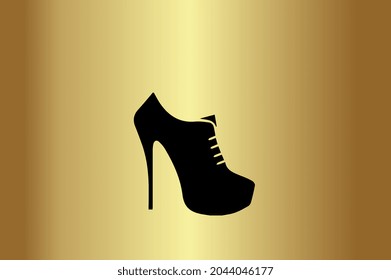 Women Heel Shoe Basic and elegant minimal artistic design in Green initial based Icon logo-vector