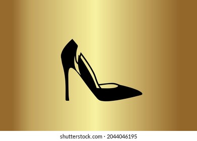 Women Heel Shoe Basic and elegant minimal artistic design in Green initial based Icon logo-vector