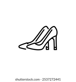 Ícone de sapatos de calcanhar feminino. Simples mulheres mulheres calcanhar ícone de sapatos para mídias sociais, aplicativo e web design. Ilustração vetorial.