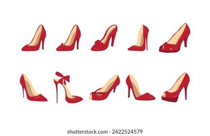 Women Heels Illustration Element Set