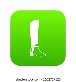 Women high boots icon digital green for any design isolated on white vector illustration