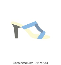 Women high heel summer sandals shoes flat icon