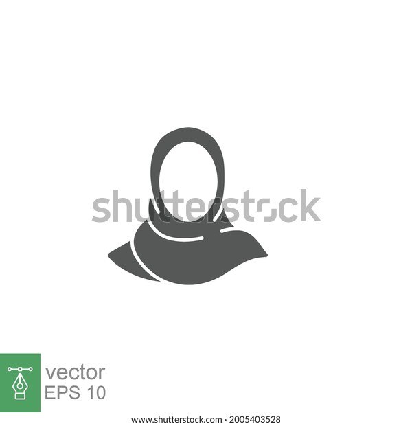 Women hijab icon. female saudi arab. islam lady.\
Beautiful muslim girl avatar. head scarf Eastern Women\'s Clothing\
logo. solid style pictogram. Vector illustration. Design on white\
background. EPS 10