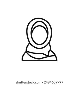 Women hijab icon logo sign vector outline