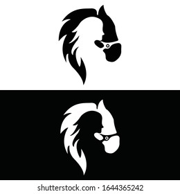 Women in horse vector logo design