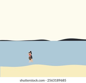 Women hugging and enjoying in the sea. Love and relationships. Travel in the summer for a relaxing time.
