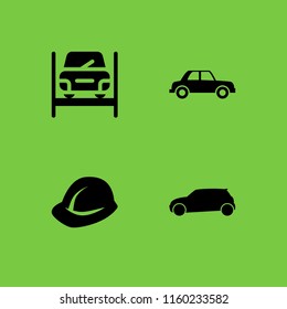 women icon. 4 women set with work and car vector icons for web and mobile app