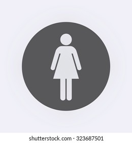 Women icon in circle . Vector illustration