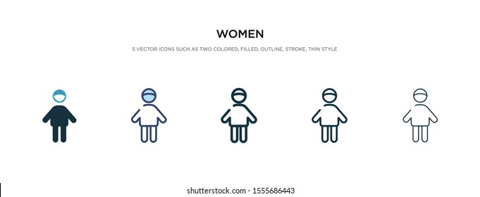 women icon in different style vector illustration. two colored and black women vector icons designed in filled, outline, line and stroke style can be used for web, mobile, ui