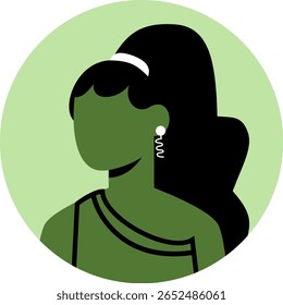 ícone mulheres com brincos verde