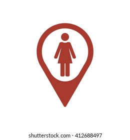  Women   icon,  isolated. Flat  design.