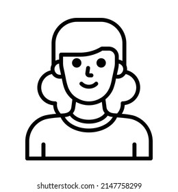 Women Icon. Line Art Style Design Isolated On White Background