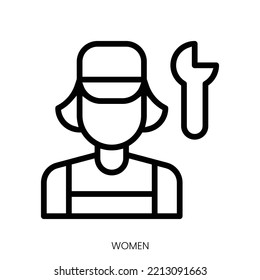 women icon. Line Art Style Design Isolated On White Background