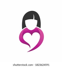 women icon with love concept