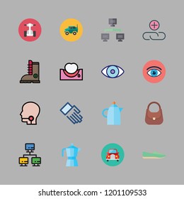 women icon set. vector set about hand, sore throat, networking and tooth icons set.