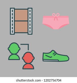 women icon set. vector set about networking, negative, shoe and panties icons set.